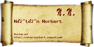 Nátán Norbert névjegykártya