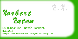 norbert natan business card