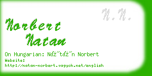 norbert natan business card